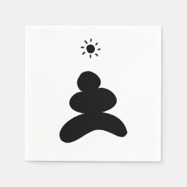 Boho abstract Stone and Sun スタンダードカクテルナプキン