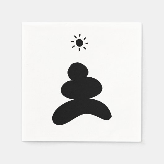 Boho abstract Stone and Sun スタンダードカクテルナプキン (正面)