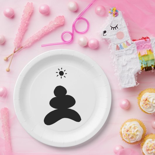 Boho abstract Stone and Sun ペーパープレート (パーティー)