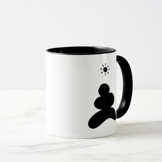 Boho abstract Stone and Sun マグカップ (正面右)