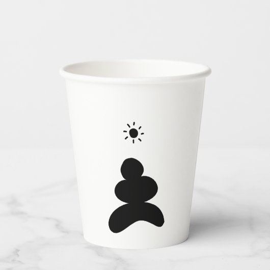 Boho abstract Stone and Sun 紙コップ (裏面)