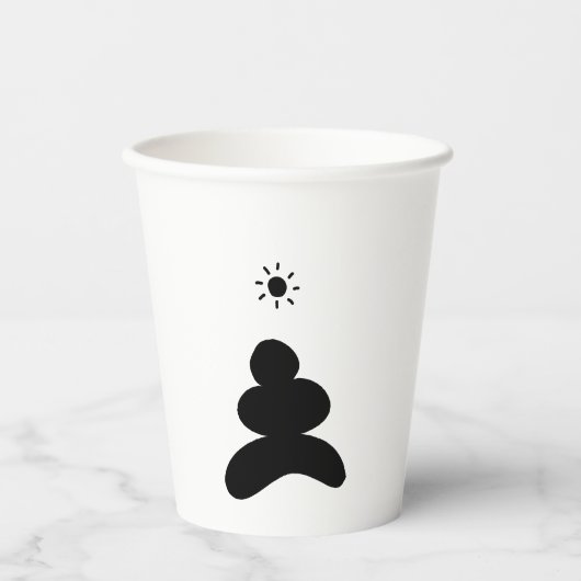 Boho abstract Stone and Sun 紙コップ (正面)
