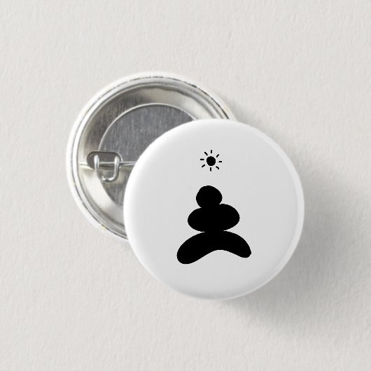 Boho abstract Stone and Sun 缶バッジ (正面&裏面)