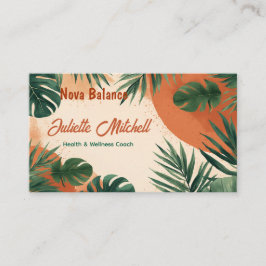 Boho Abstract Terracotta Tropical Business Card 名刺