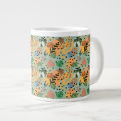 boho abstract tropical pattern -minimal leaf desig ジャンボコーヒーマグカップ (正面右)