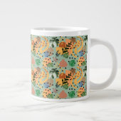 boho abstract tropical pattern -minimal leaf desig ジャンボコーヒーマグカップ (右)