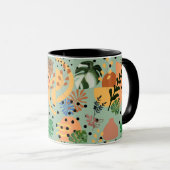 boho abstract tropical pattern -minimal leaf desig マグカップ (正面右)