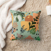 boho abstract tropical pattern-minimal leaf design クッション (ブランケット)