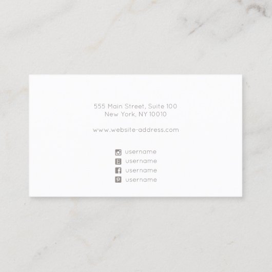 Boho Abstract Watercolor with Gold Accents 名刺 (裏面)