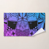 Boho Abstract Zen Doodle Hand Towel – Vibrant Blue ハンドタオル (ハンドタオル)