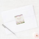 Boho AcaciaとWilflowers 結婚's Thank You スクエアシール (封筒)