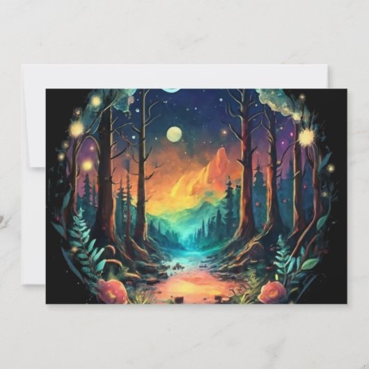 Boho Adventureがウッドランドベビーシャワーを待つ 招待状 (裏面)