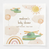 Boho Adventure Helicopter Airplane Baby Shower (正面)