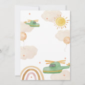 Boho Adventure Helicopter Airplane Baby Shower サンキューカード (裏面)