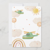 Boho Adventure Helicopter Airplane Baby Shower 招待状 (裏面)