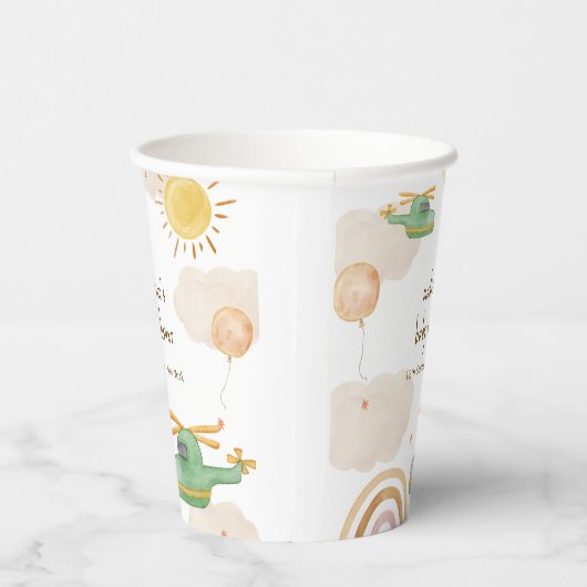 Boho Adventure Helicopter Airplane Baby Shower 紙コップ (右)
