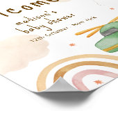 Boho Adventure Helicopter Baby Shower Welcome  ポスター (角)