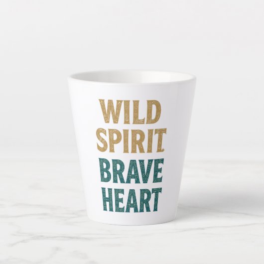 Boho Adventure Wild Spirit Brave Heart カフェラテマグ (正面)