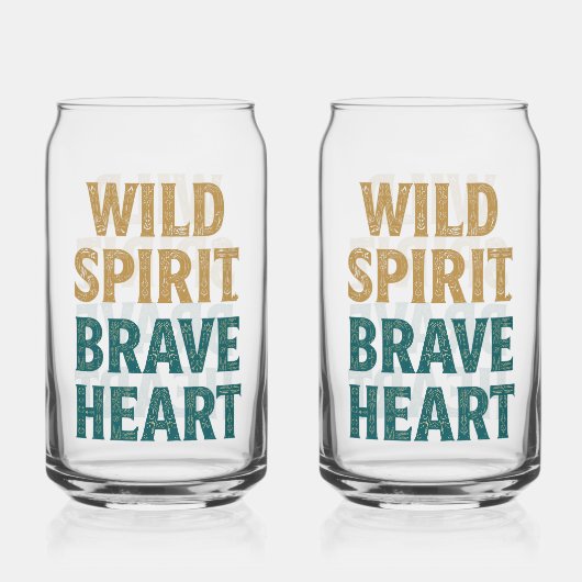 Boho Adventure Wild Spirit Brave Heart ガラス缶 (正面)