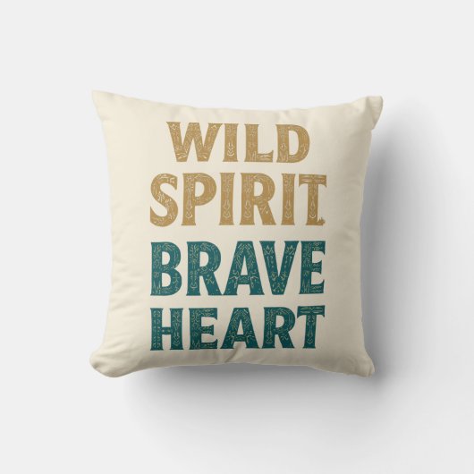 Boho Adventure Wild Spirit Brave Heart クッション (正面)