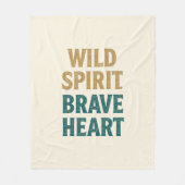 Boho Adventure Wild Spirit Brave Heart フリースブランケット (正面)