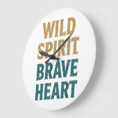 Boho Adventure Wild Spirit Brave Heart ラージ壁時計 (傾斜)