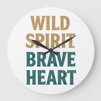 Boho Adventure Wild Spirit Brave Heart ラージ壁時計