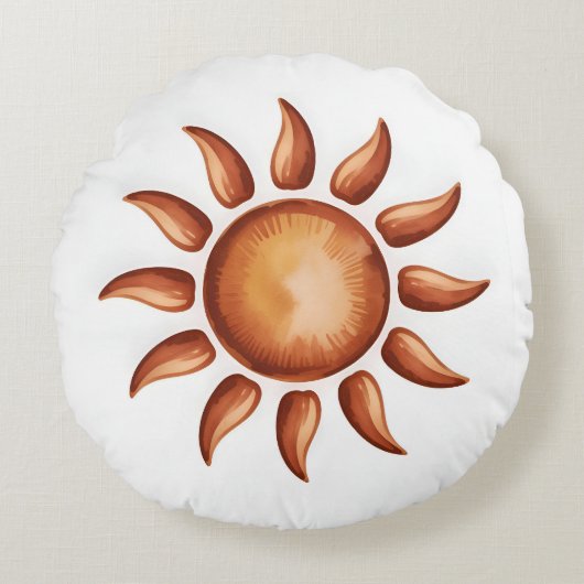 Boho Aesthetic Rainbow Party ラウンドクッション (正面)