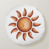 Boho Aesthetic Rainbow Party ラウンドクッション (裏面)