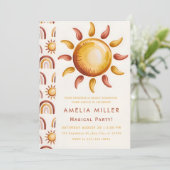 Boho Aesthetic Rainbow Party 招待状 (スタンド正面)