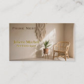 Boho Aesthetic Real Estate Agent Business Card 名刺 (正面)