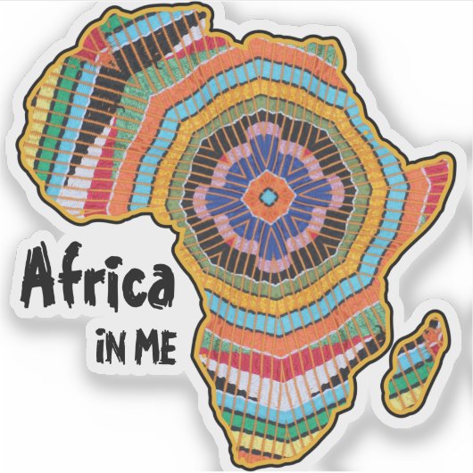 Boho African Kente万華鏡のように千変万化するパターンアフリカIN ME シール (正面)