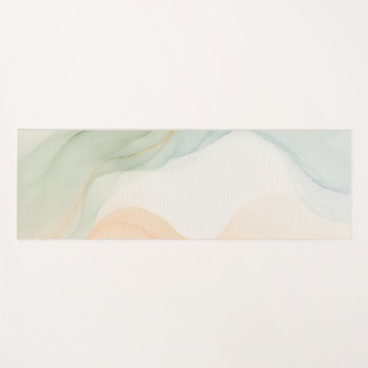 Boho Alcohol Ink Mindful Calming Minimalist ヨガマット (正面(横))