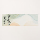 Boho Alcohol Ink Mindful Calming Minimalist Quote ヨガマット (裏面(横))