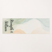 Boho Alcohol Ink Mindful Calming Minimalist Quote ヨガマット (正面(横))