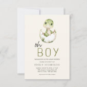 Boho All in One Oh Boy Daudios Baby Shower 招待状 (正面)