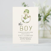 Boho All in One Oh Boy Daudios Baby Shower 招待状 (スタンド正面)