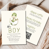 Boho All in One Oh Boy Daudios Baby Shower 招待状