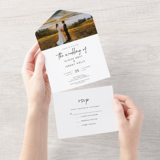 Boho All in One Wedding Invite オールインワン招待状 (貼ってはがせる)