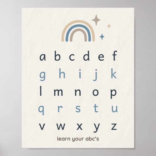 Boho Alphabet Print Nursery Neutral ABC Poster  ポスター (正面)