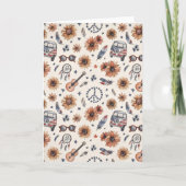 Boho Americana Festival Sunflowers VW Bus 4th of J カード (正面)