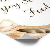 Boho and Feather Party Sign, Bridal, Baby, Wedding ポスター (角)