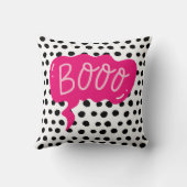 Boho Animal Boo Pattern Speech Bubble Throw Pillow クッション (裏面)
