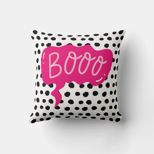 Boho Animal Boo Pattern Speech Bubble Throw Pillow クッション (裏面)