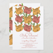 Boho Animal Cat Cheetah Safariベビーシャワー 招待状 (正面/裏面)