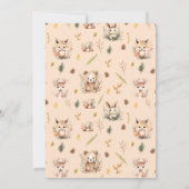 Boho animals cute rabbit botanical赤ちゃんシャワー 招待状 (裏面)