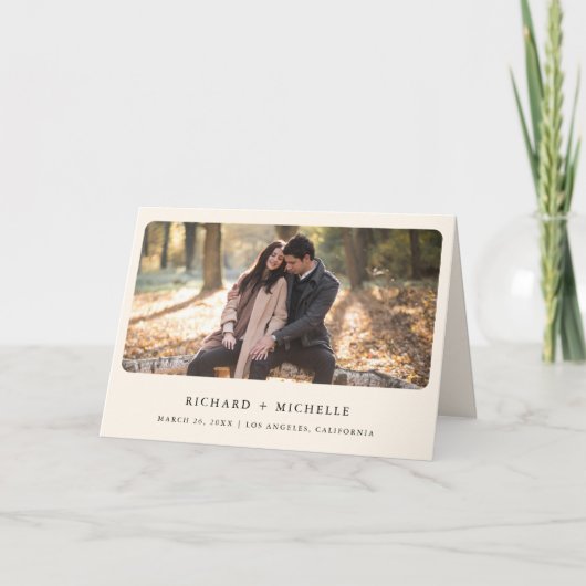 Boho Antlers Terracotta Floral QR Code Wedding 招待状 (正面)