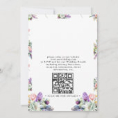 Boho Antlers Wildflowers Rustic QR Code Wedding 招待状 (裏面)