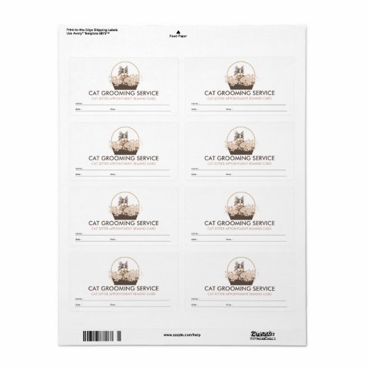 Boho Appointment Cat sitter ラベル (フルシート)