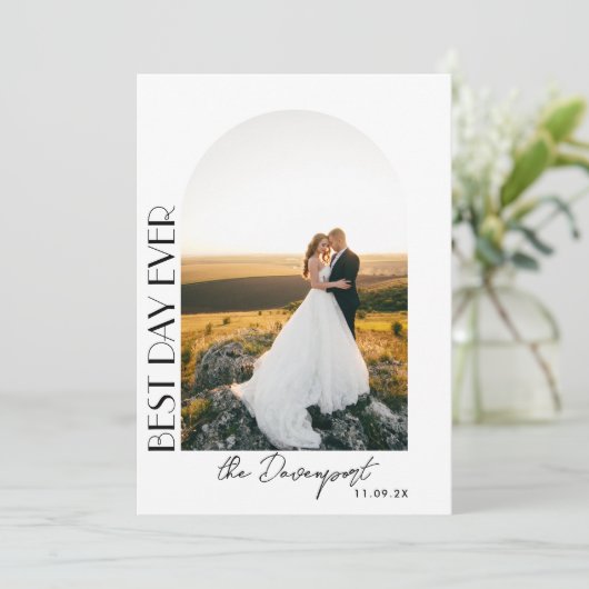 Boho Archさんの結婚写真ありがとう サンキューカード (スタンド正面)